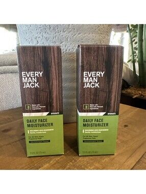 2 PACK Every Man Jack Daily Moisturizer 2.5oz Bottles NEW